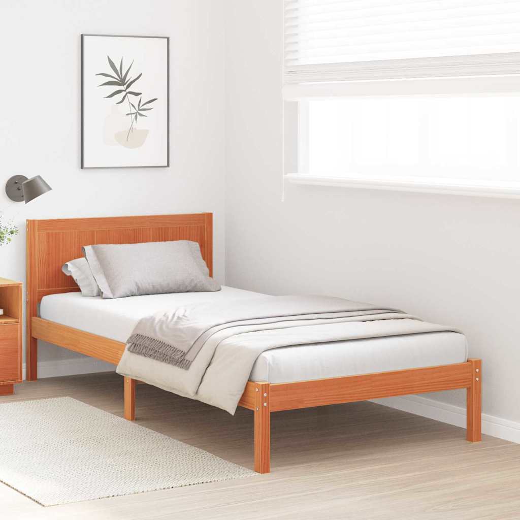 Sengestel Brun 90 x 200 cm Massivt fyrretræ