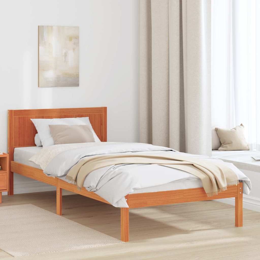 Sengestel Brun 100 x 200 cm Massivt fyrretræ