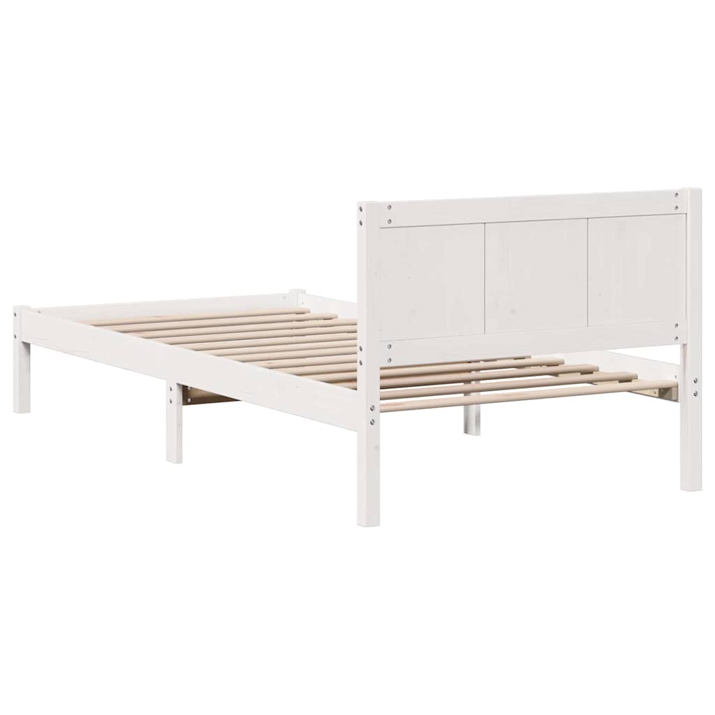 Sengestel Hvid 90 x 190 cm Massivt fyrretræ