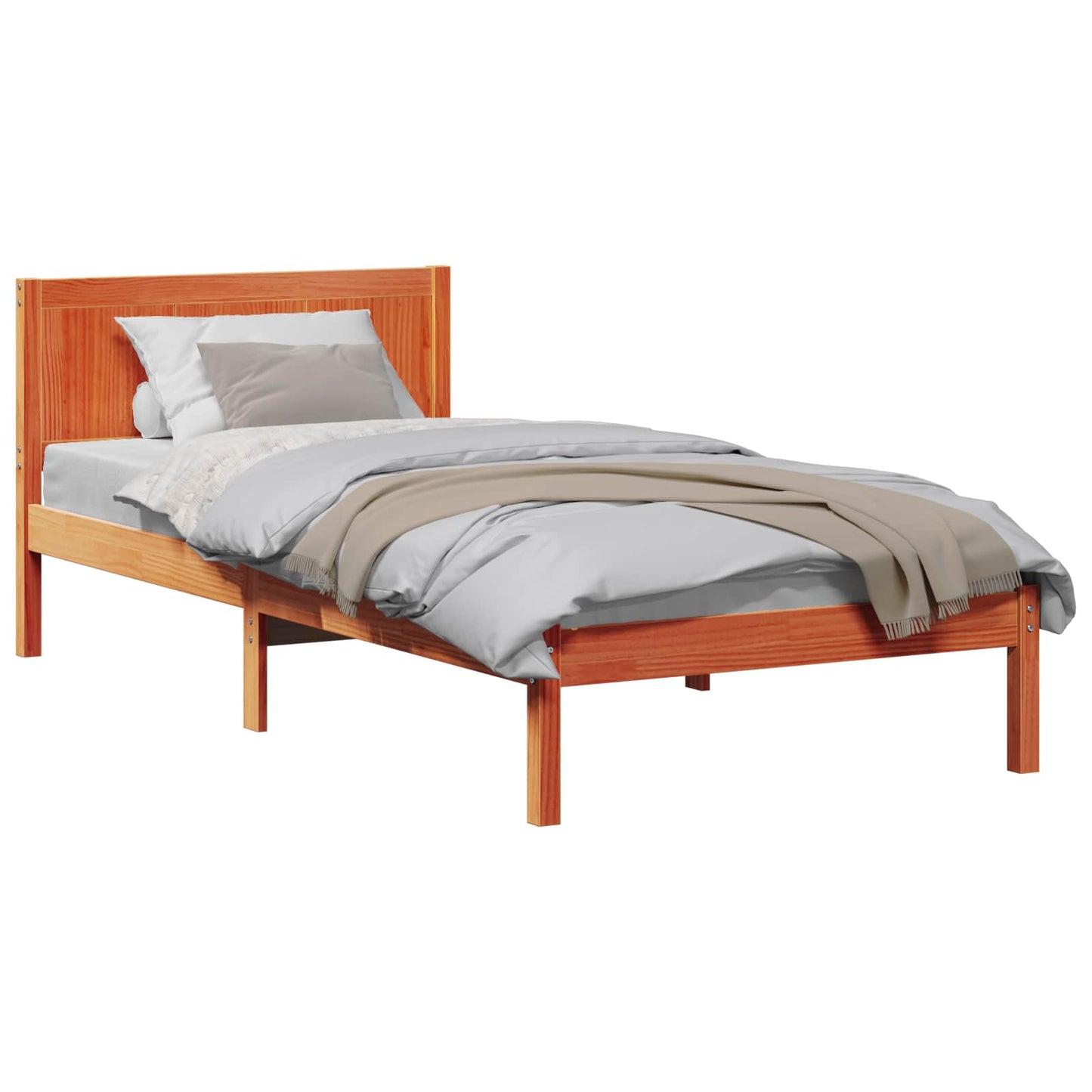 Sengestel Brun 75 x 190 cm Massivt fyrretræ