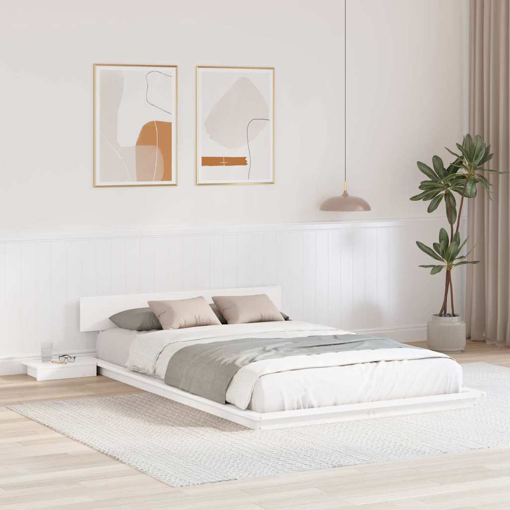 Sengestel Hvid 120 x 200 cm træ