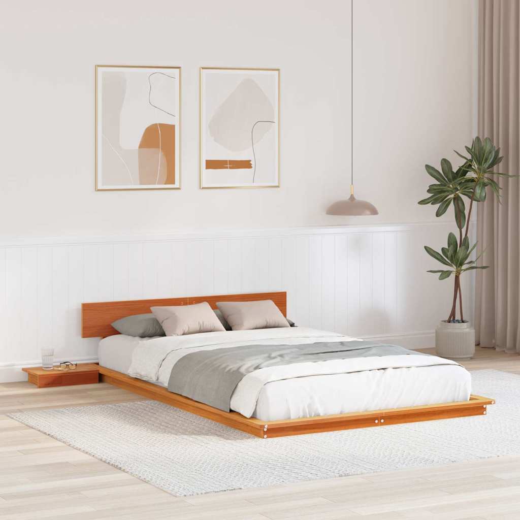 Sengestel Brun 135 x 190 cm træ