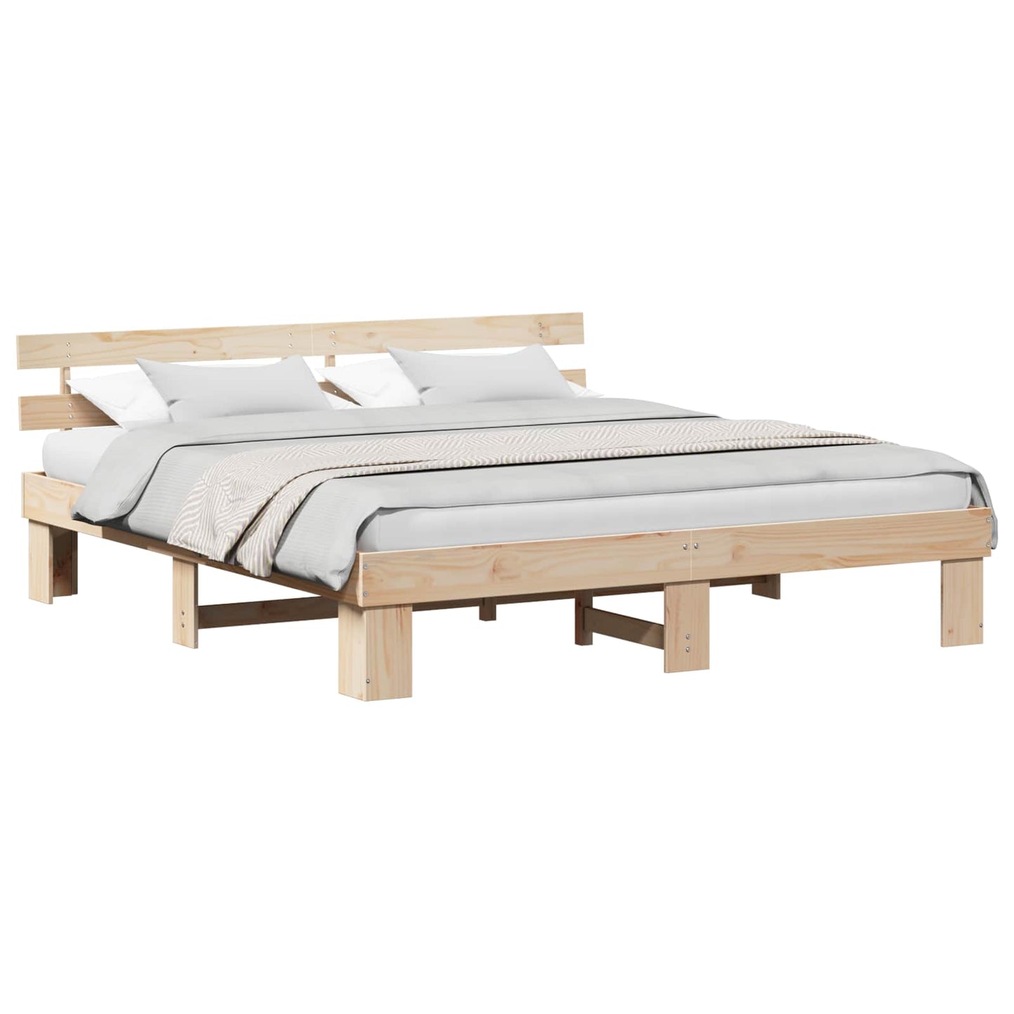 Sengestel Naturfarvet 180 x 200 cm Massiv fyrretræ