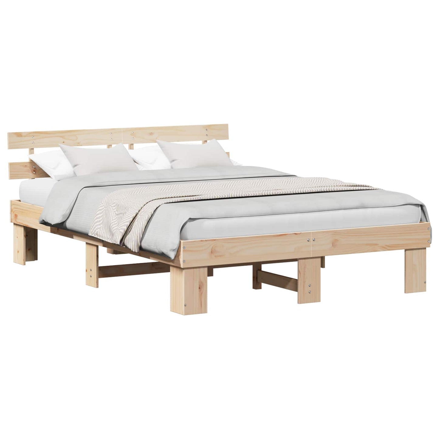 Sengestel Naturfarvet 140 x 200 cm Massiv fyrretræ