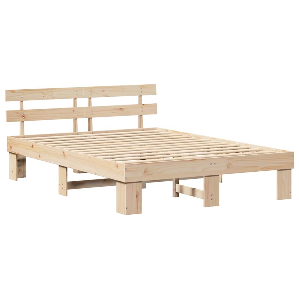 Sengestel Naturfarvet 140 x 200 cm Massiv fyrretræ