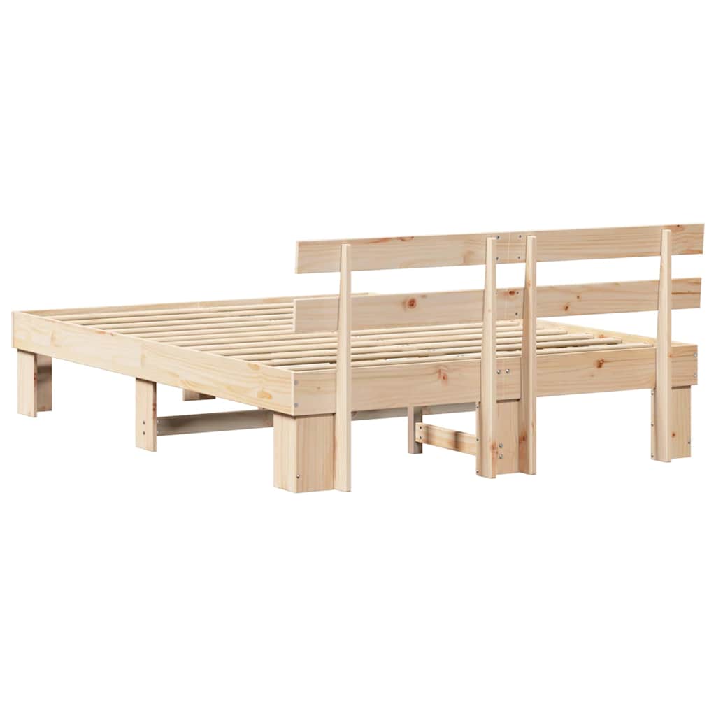 Sengestel Naturfarvet 140 x 200 cm Massiv fyrretræ