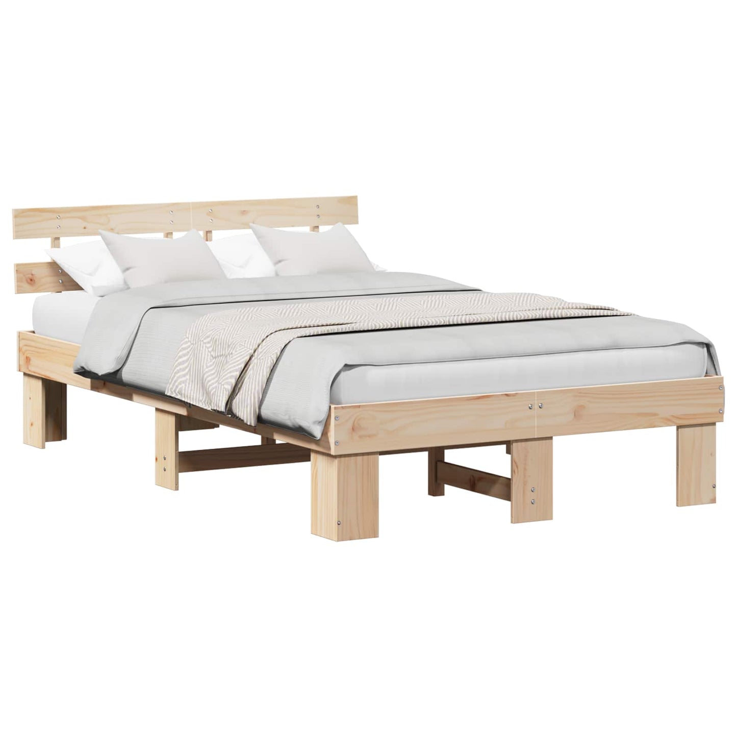 Sengestel Naturfarvet 140 x 190 cm Massiv fyrretræ