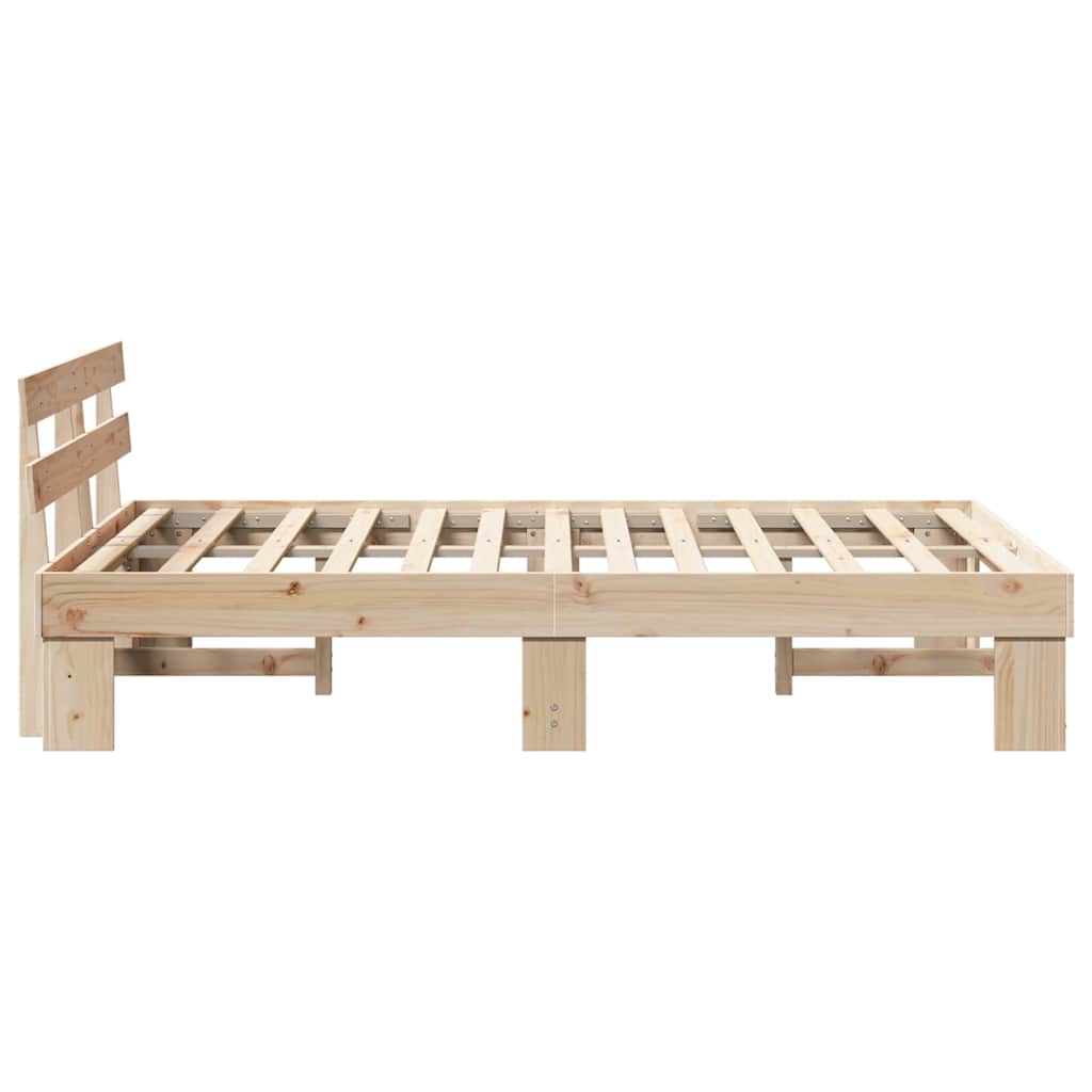 Sengestel Naturfarvet 140 x 190 cm Massiv fyrretræ