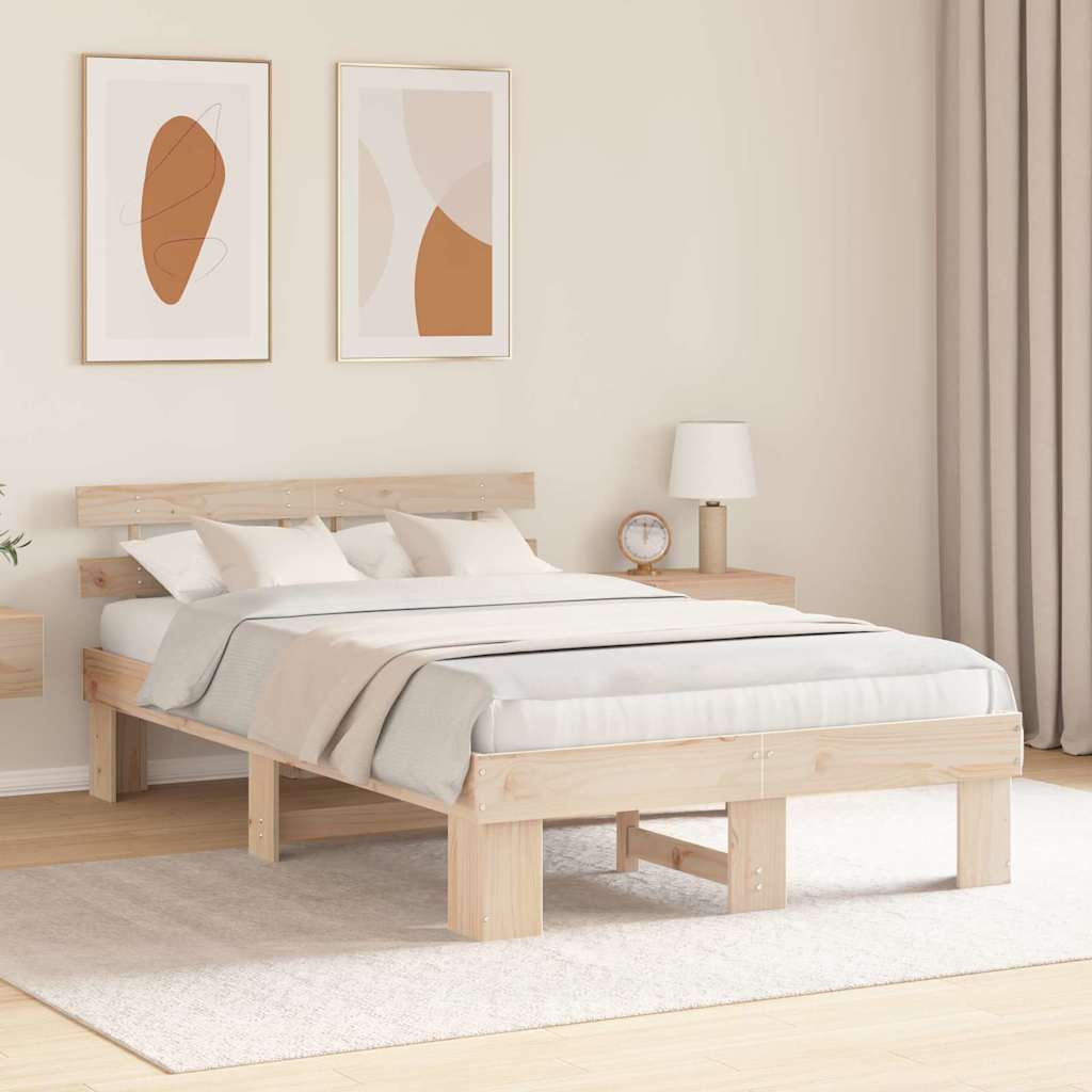 Sengestel Naturfarvet 120 x 190 cm Massiv fyrretræ