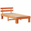Sengestel med hovedgærde Voks brun 100 x 200 cm Massiv fyrretræ