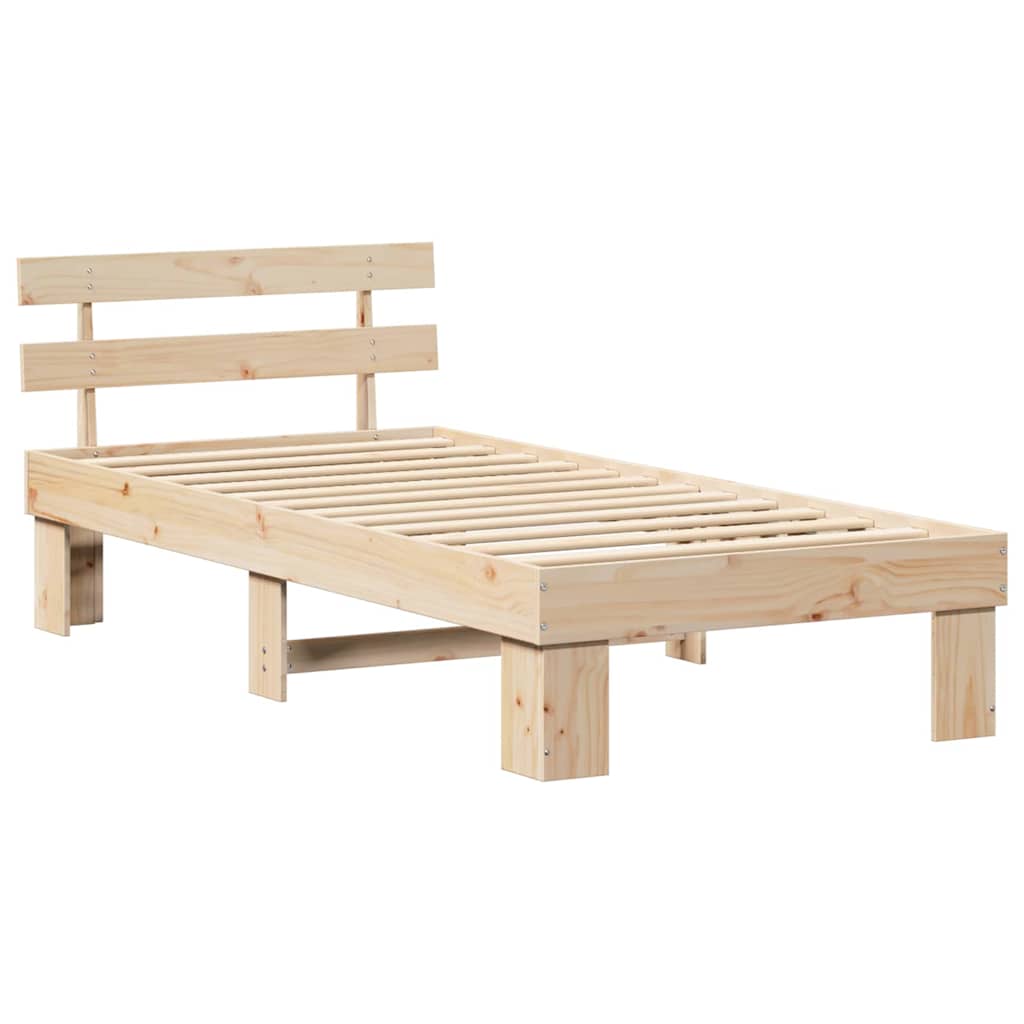 Sengestel Naturfarvet 90 x 200 cm Massiv fyrretræ