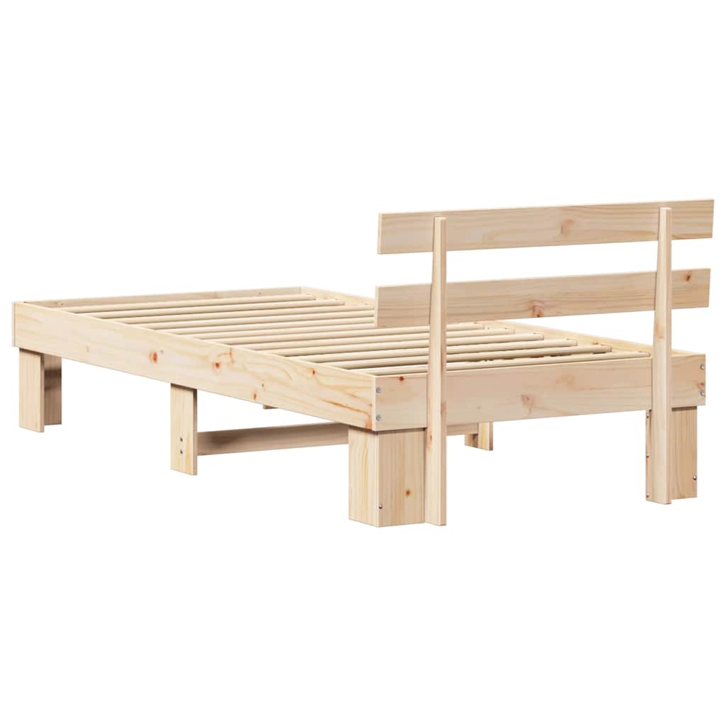 Sengestel Naturfarvet 90 x 200 cm Massiv fyrretræ