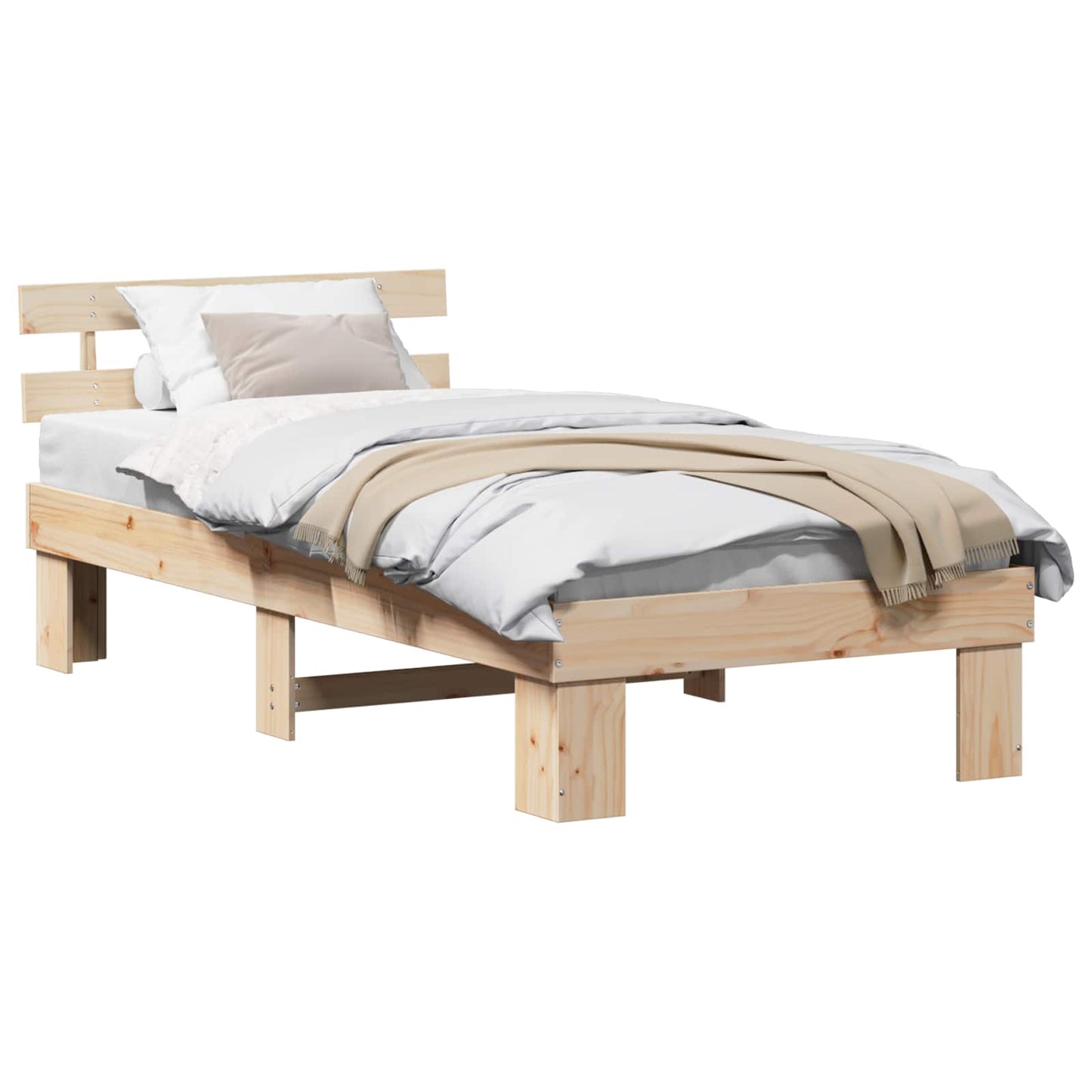 Sengestel Naturfarvet 80 x 200 cm Massiv fyrretræ
