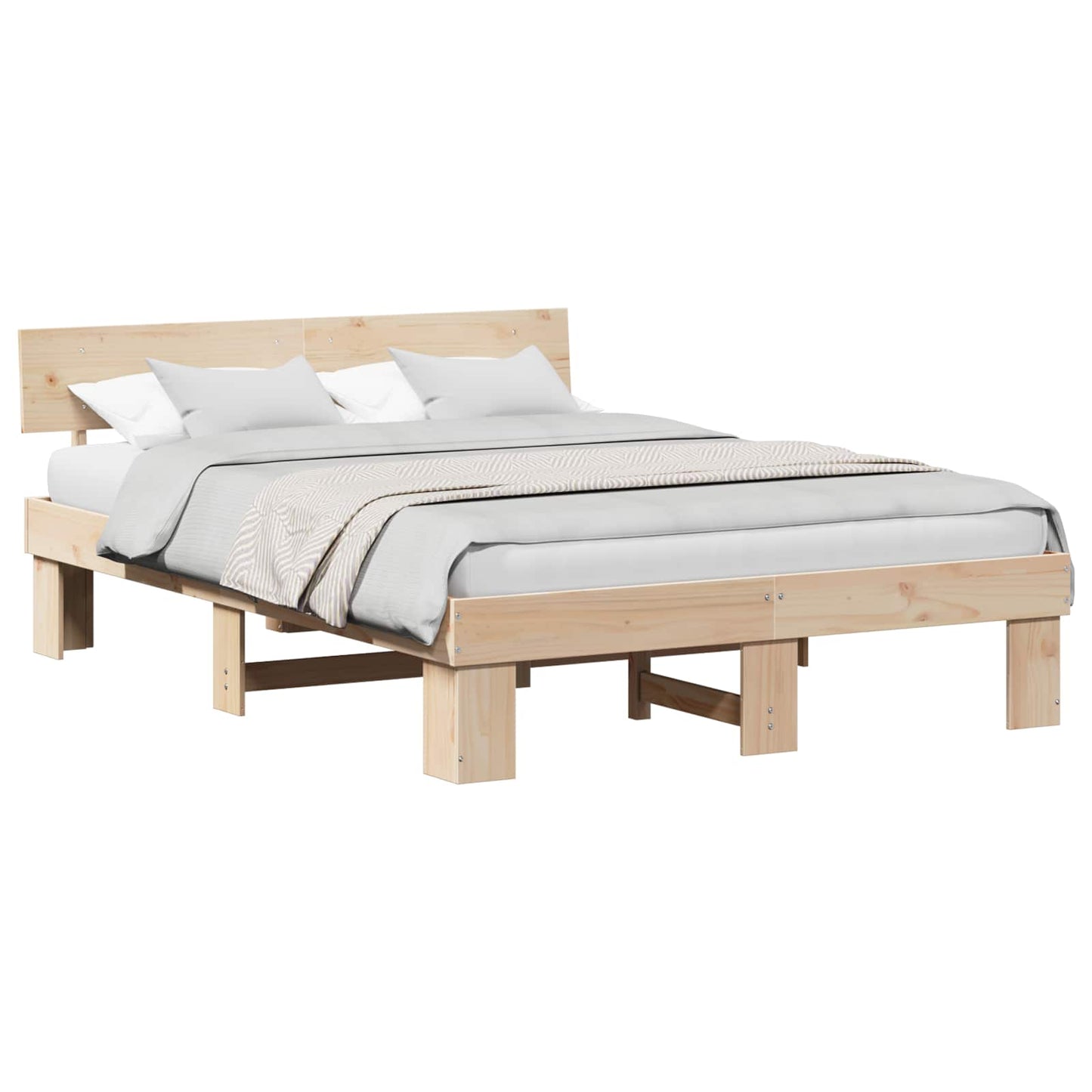 Sengestel Naturfarvet 160 x 200 cm Massiv fyrretræ