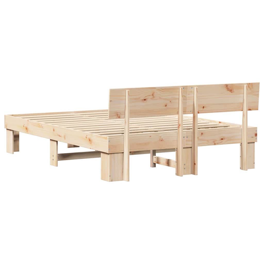 Sengestel Naturfarvet 160 x 200 cm Massiv fyrretræ