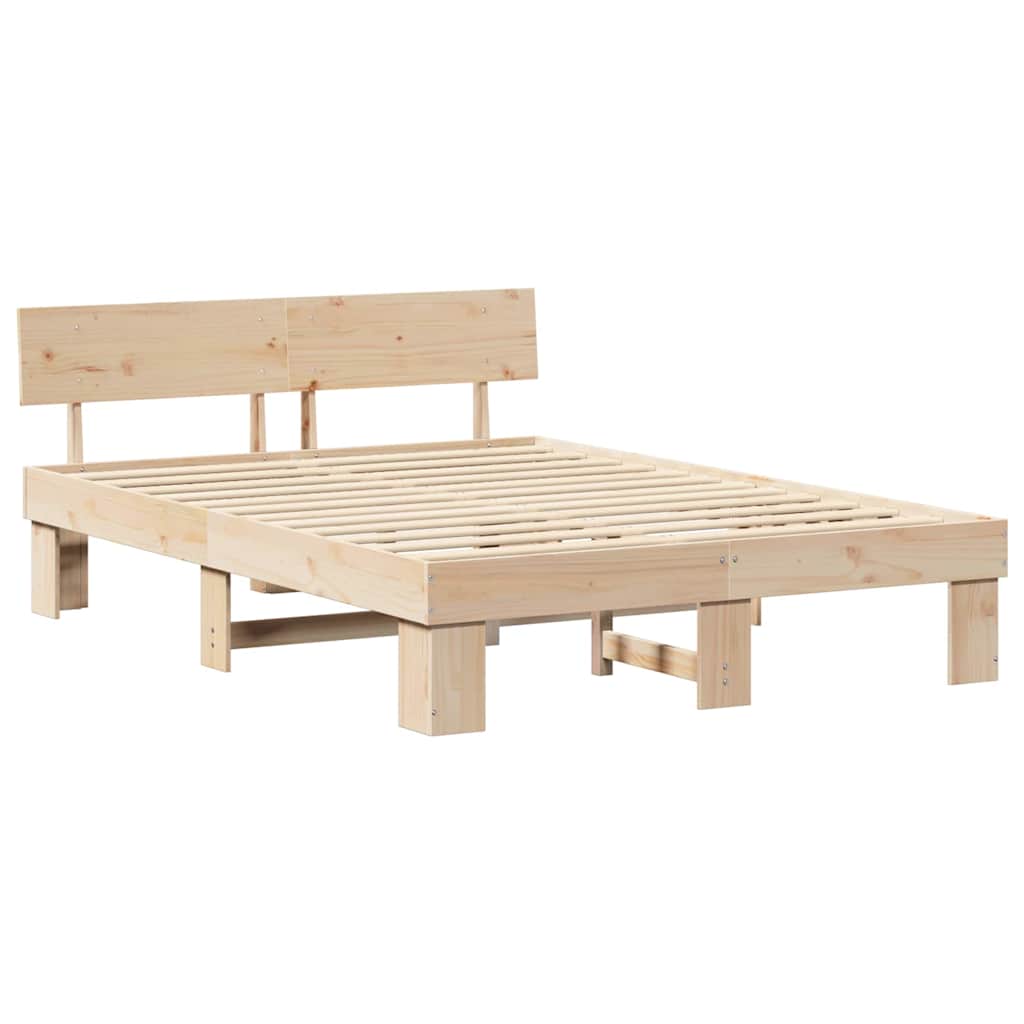 Sengestel Naturfarvet 140 x 200 cm Massiv fyrretræ