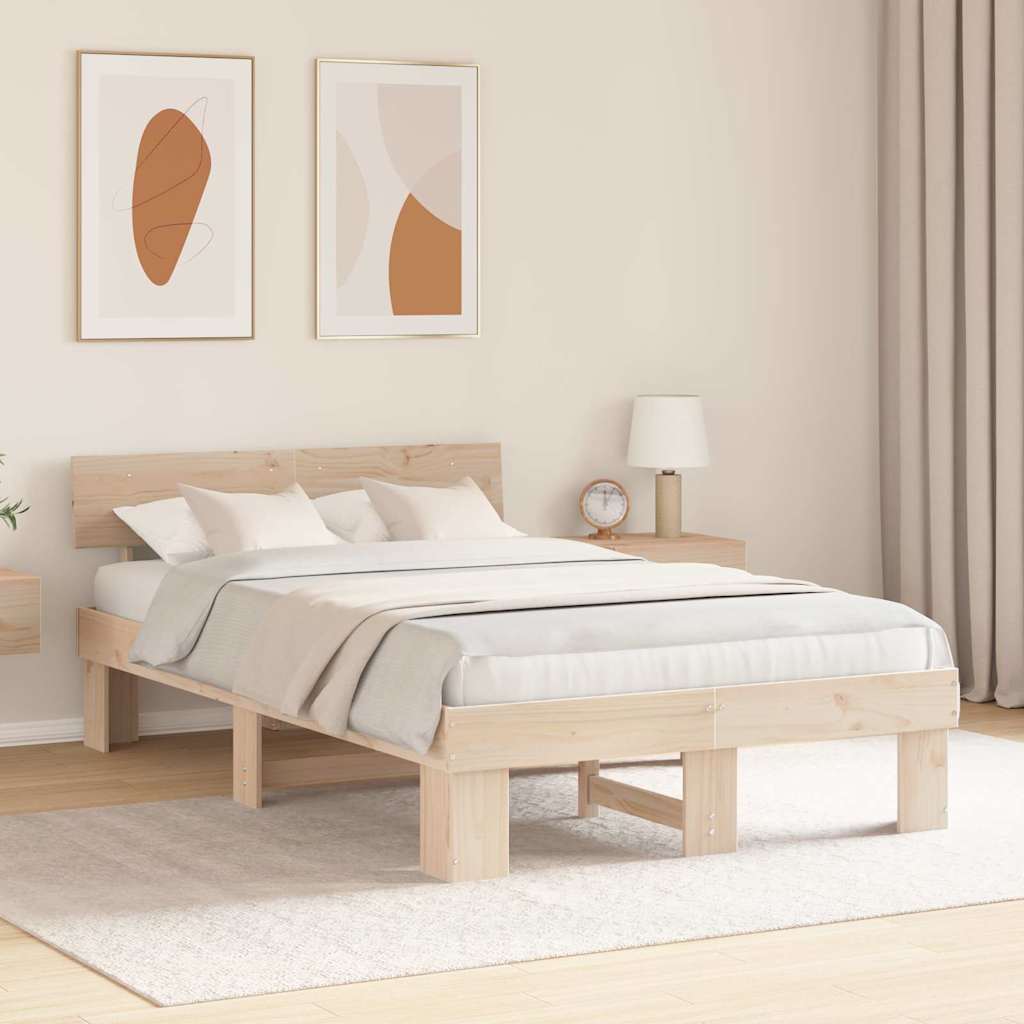 Sengestel Naturfarvet 120 x 200 cm Massiv fyrretræ