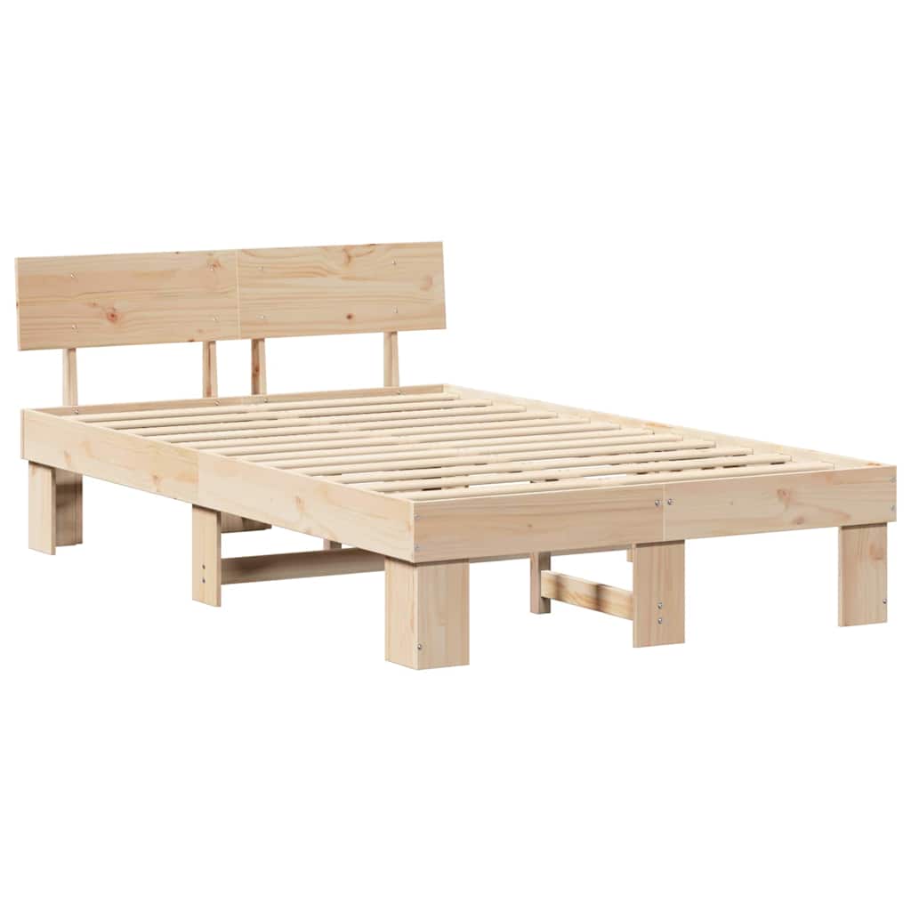 Sengestel Naturfarvet 120 x 200 cm Massiv fyrretræ