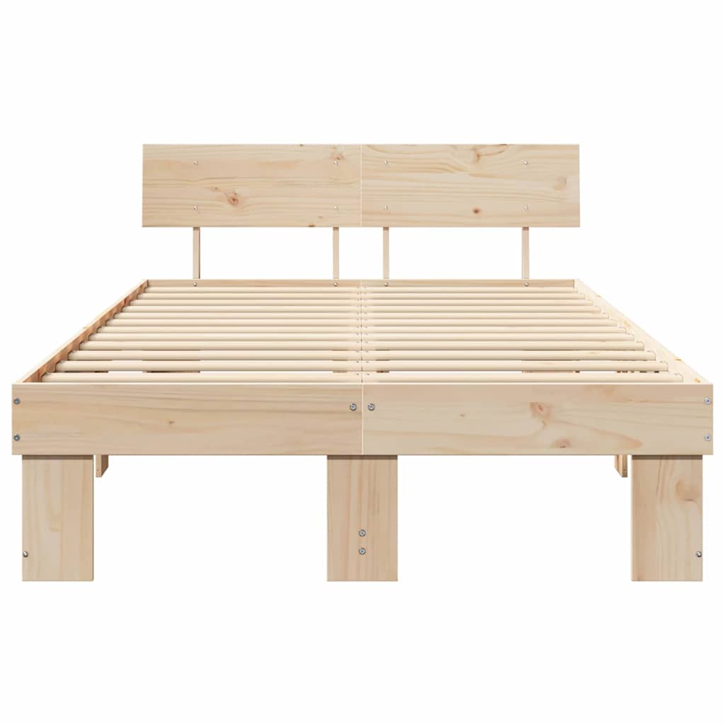 Sengestel Naturfarvet 120 x 200 cm Massiv fyrretræ