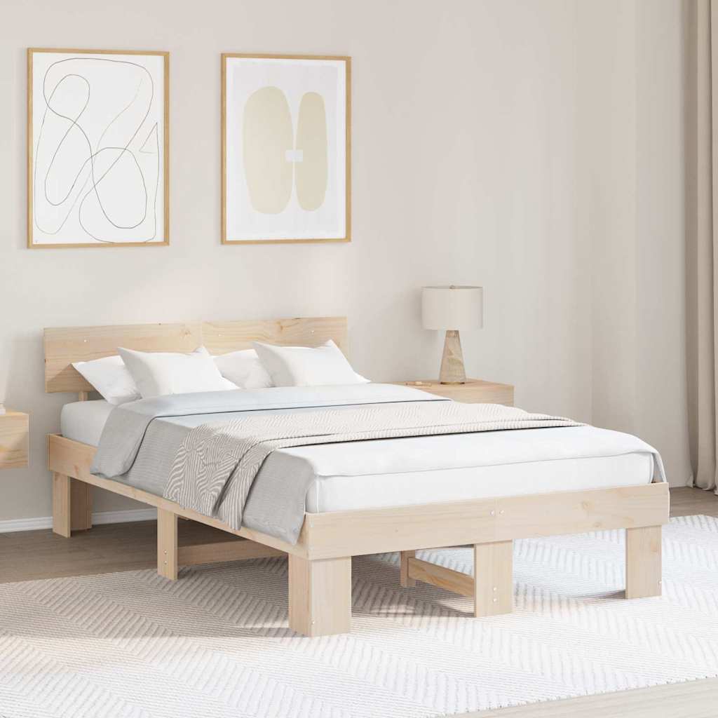 Sengestel Naturfarvet 120 x 190 cm Massiv fyrretræ
