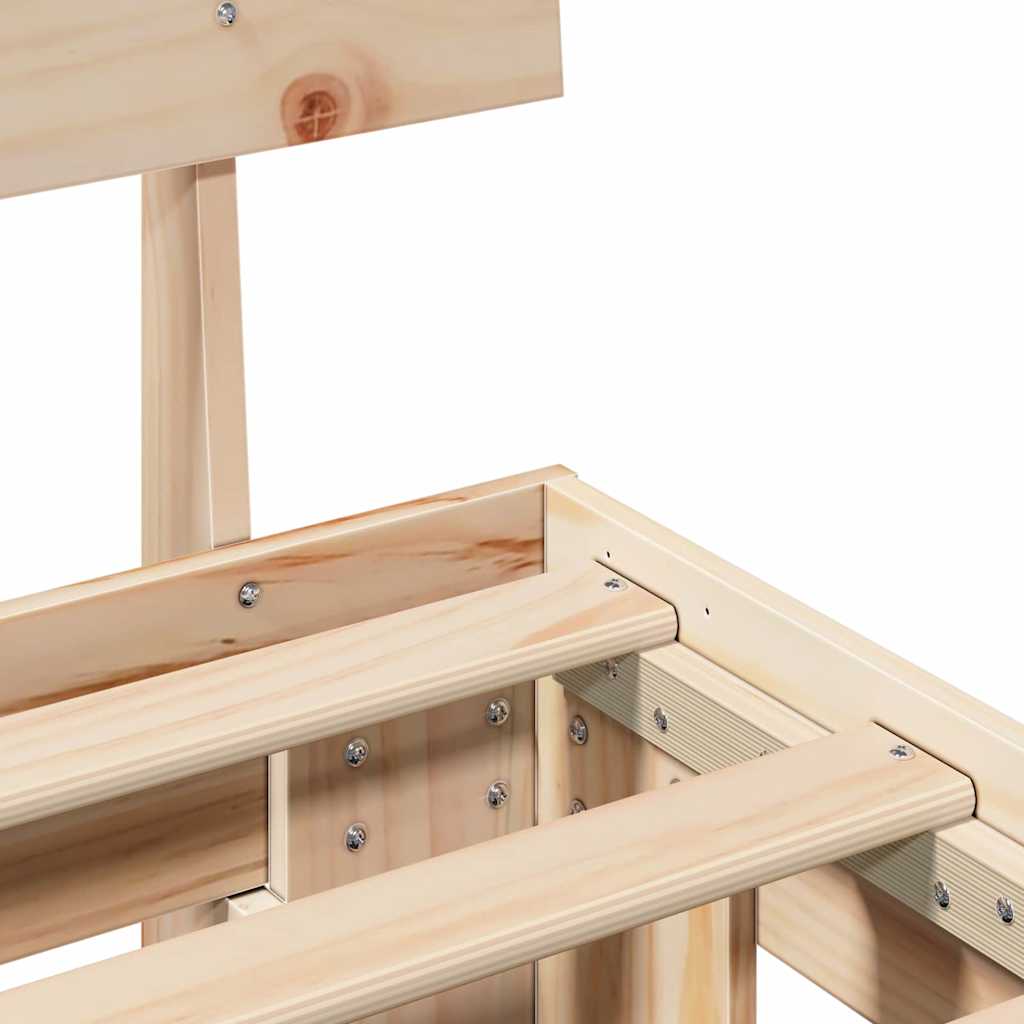 Sengestel Naturfarvet 90 x 200 cm Massiv fyrretræ