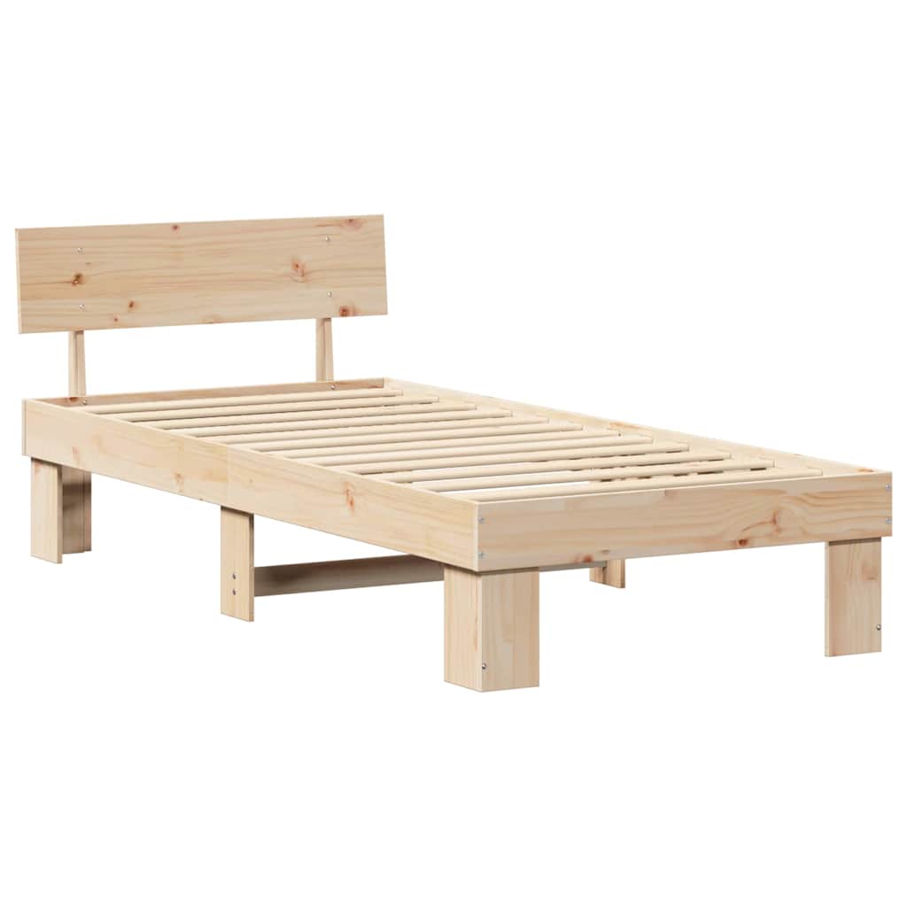 Sengestel Naturfarvet 90 x 200 cm Massiv fyrretræ