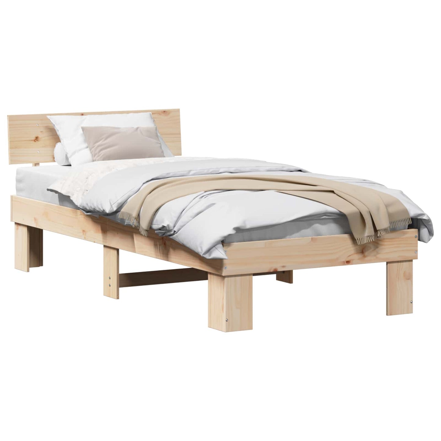 Sengestel Naturfarvet 90 x 190 cm Massiv fyrretræ