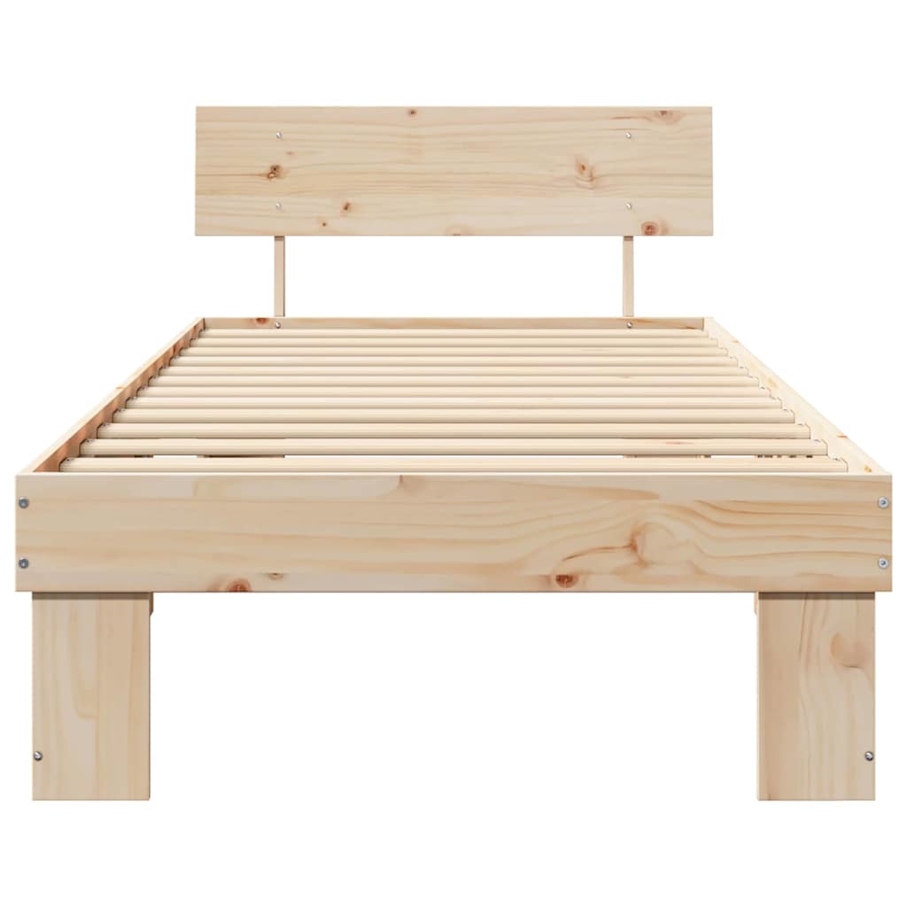 Sengestel Naturfarvet 75 x 190 cm Massiv fyrretræ