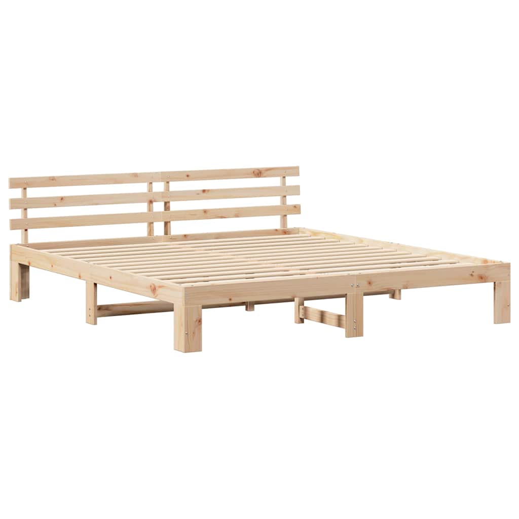 Sengestel Naturfarvet 200 x 200 cm Massiv fyrretræ