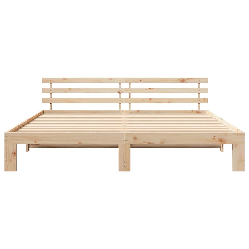 Sengestel Naturfarvet 200 x 200 cm Massiv fyrretræ
