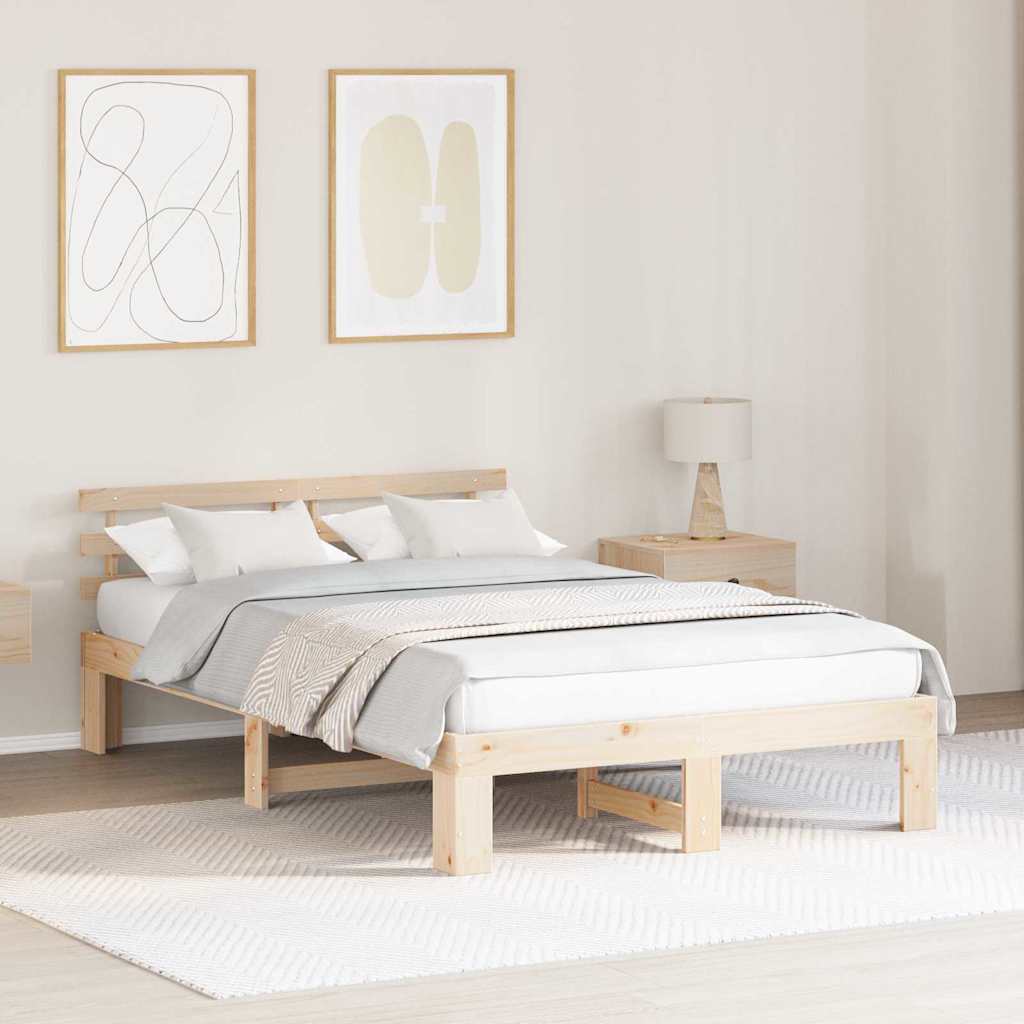 Sengestel Naturfarvet 120 x 190 cm Massiv fyrretræ