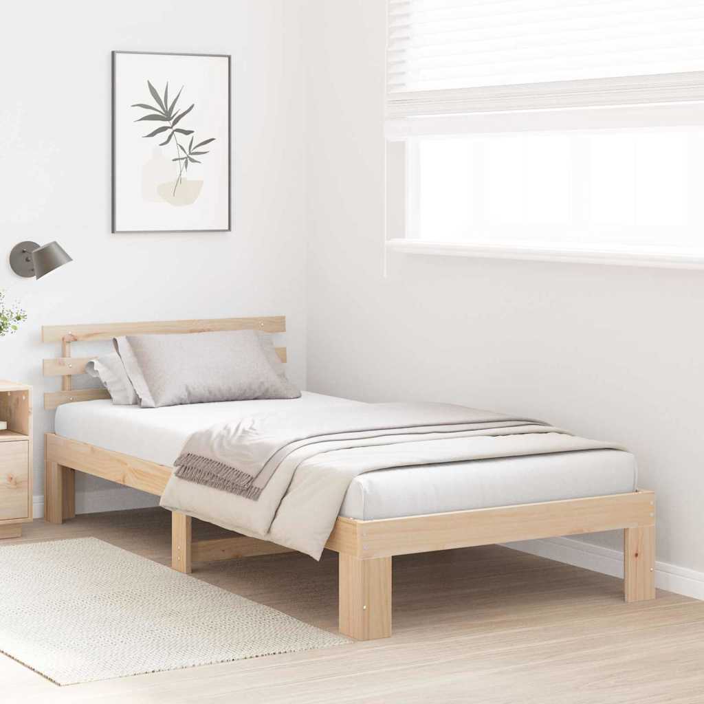 Sengestel Naturfarvet 100 x 200 cm Massiv fyrretræ