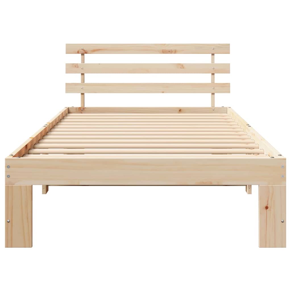 Sengestel Naturfarvet 75 x 190 cm Massiv fyrretræ