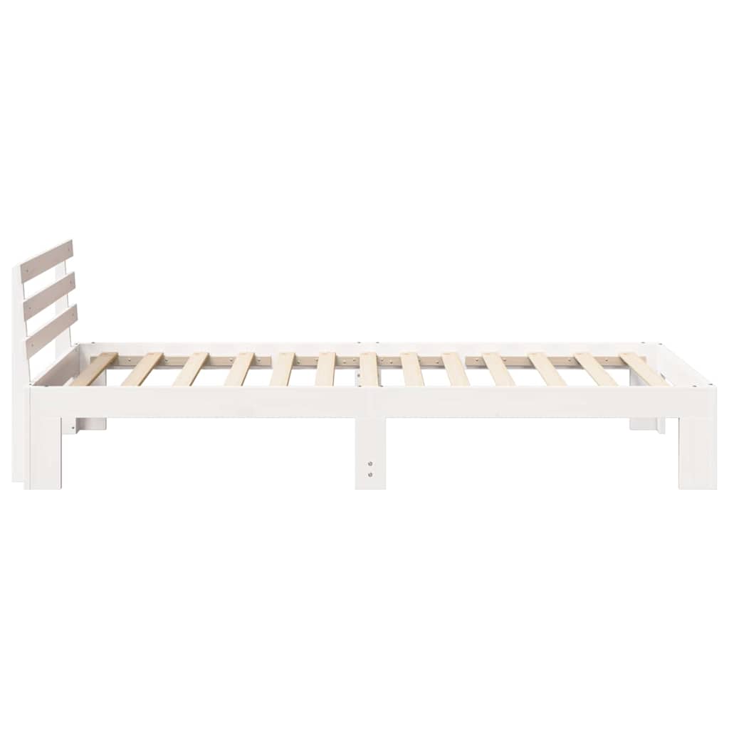 Sengestel med hovedgærde Hvid 75 x 190 cm Massiv fyrretræ