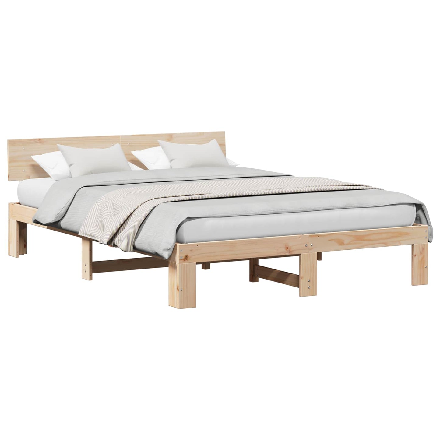 Sengestel Naturfarvet 140 x 200 cm Massiv fyrretræ