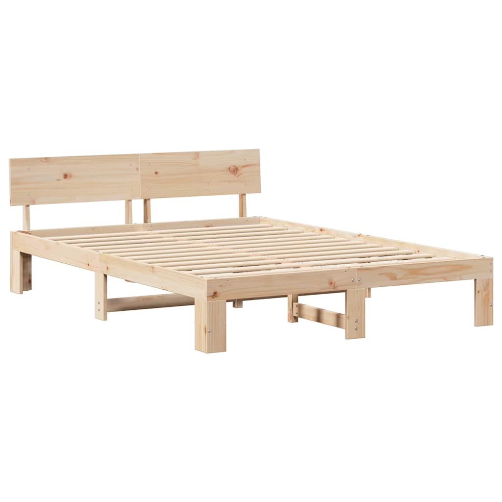 Sengestel Naturfarvet 140 x 200 cm Massiv fyrretræ
