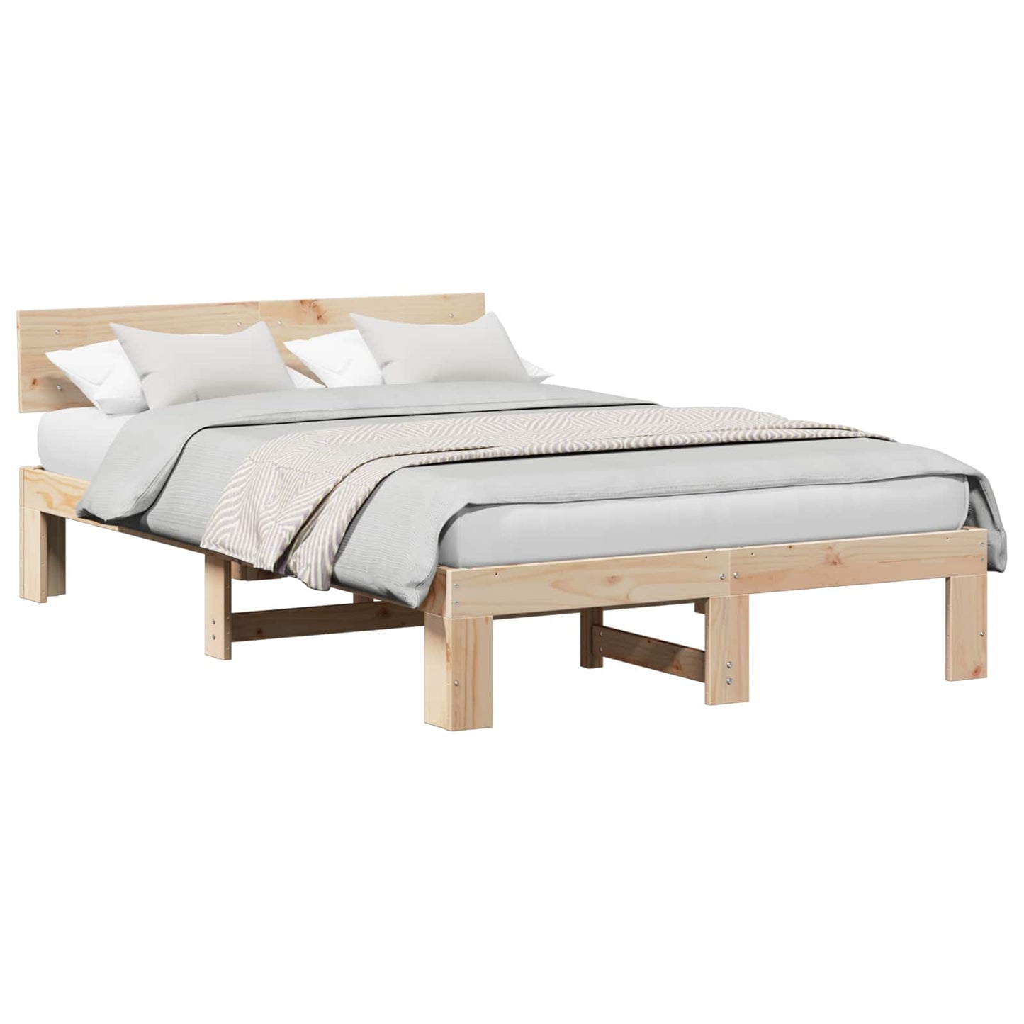 Sengestel Naturfarvet 135 x 190 cm Massiv fyrretræ