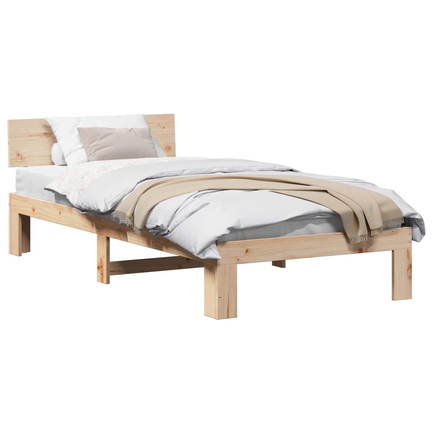 Sengestel Naturfarvet 100 x 200 cm Massiv fyrretræ