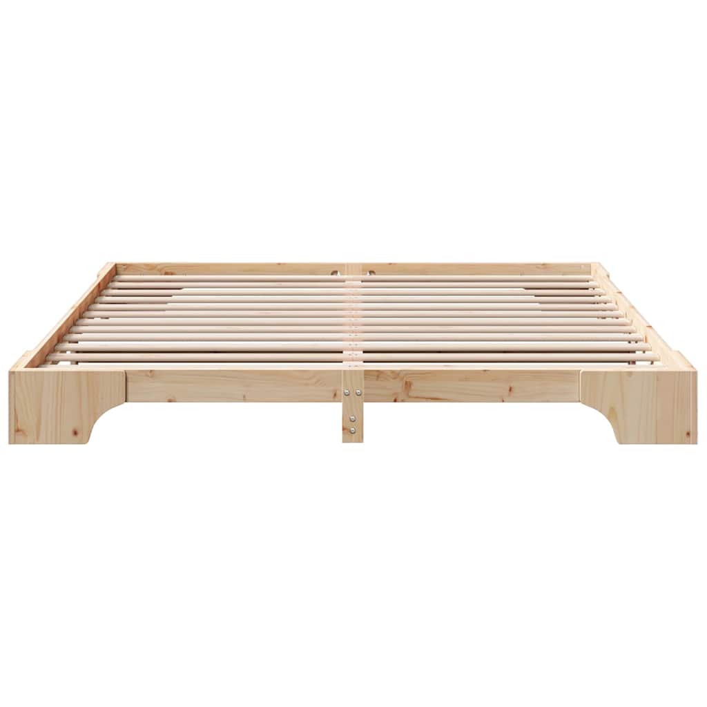 Sengestel Naturfarvet 200 x 200 cm Massiv fyrretræ