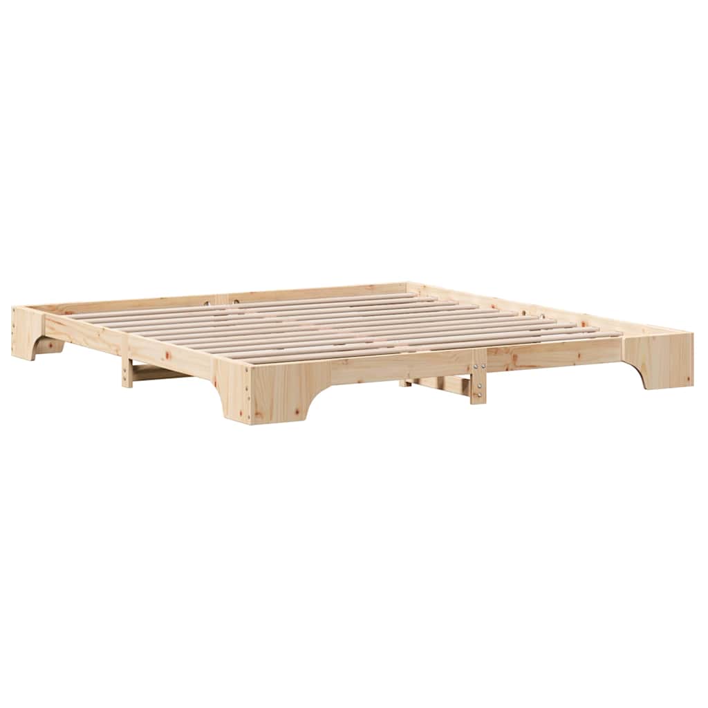 Sengestel Naturfarvet 180 x 200 cm Massiv fyrretræ