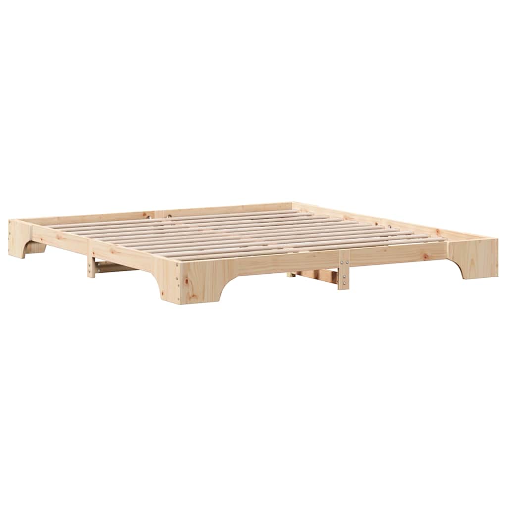 Sengestel Naturfarvet 180 x 200 cm Massiv fyrretræ