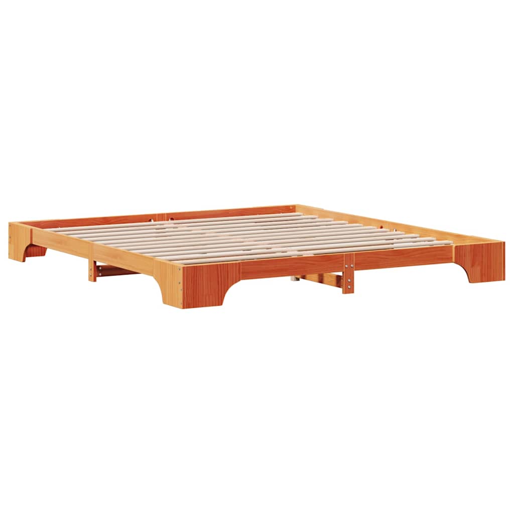 Sengestel Voks brun 180 x 200 cm Massiv fyrretræ