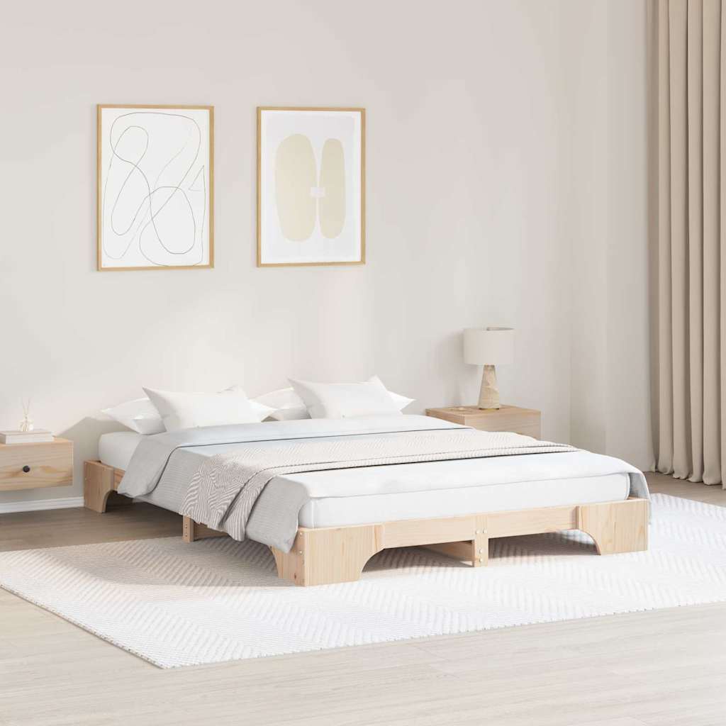 Sengestel Naturfarvet 150 x 200 cm Massiv fyrretræ