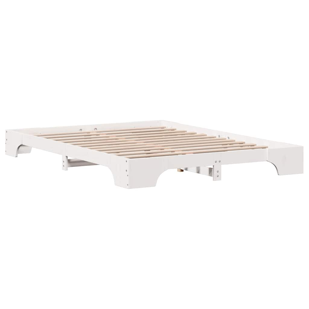 Sengestel Hvid 150 x 200 cm Massiv fyrretræ