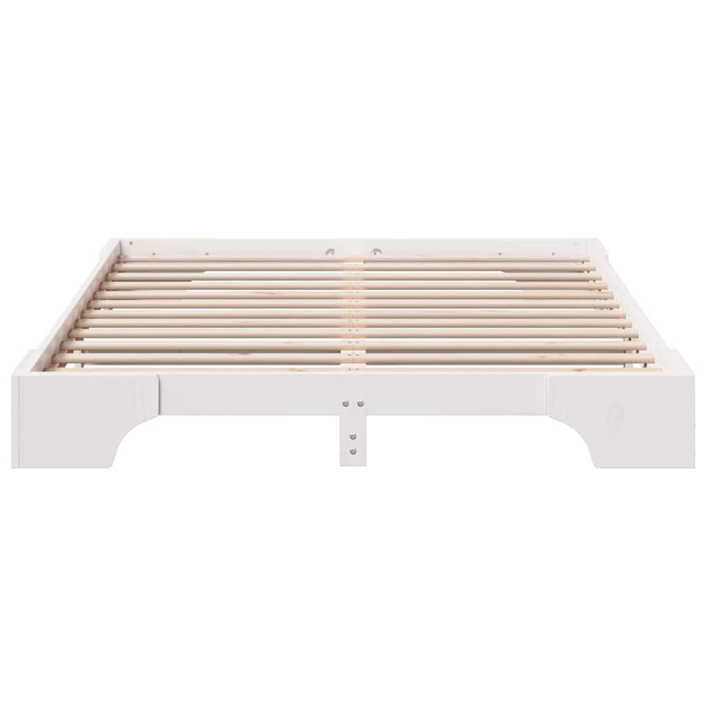 Sengestel Hvid 150 x 200 cm Massiv fyrretræ