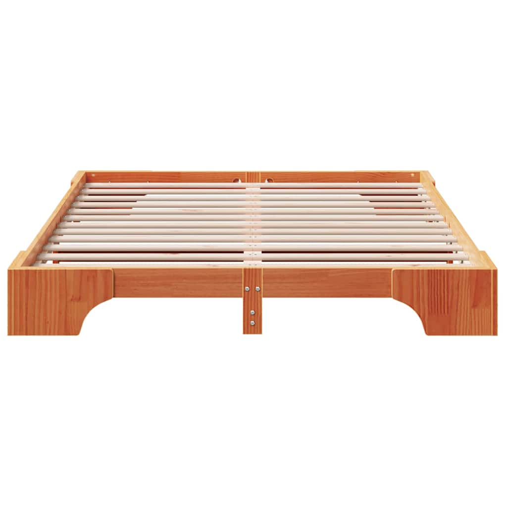 Sengestel Voks brun 140 x 200 cm Massiv fyrretræ