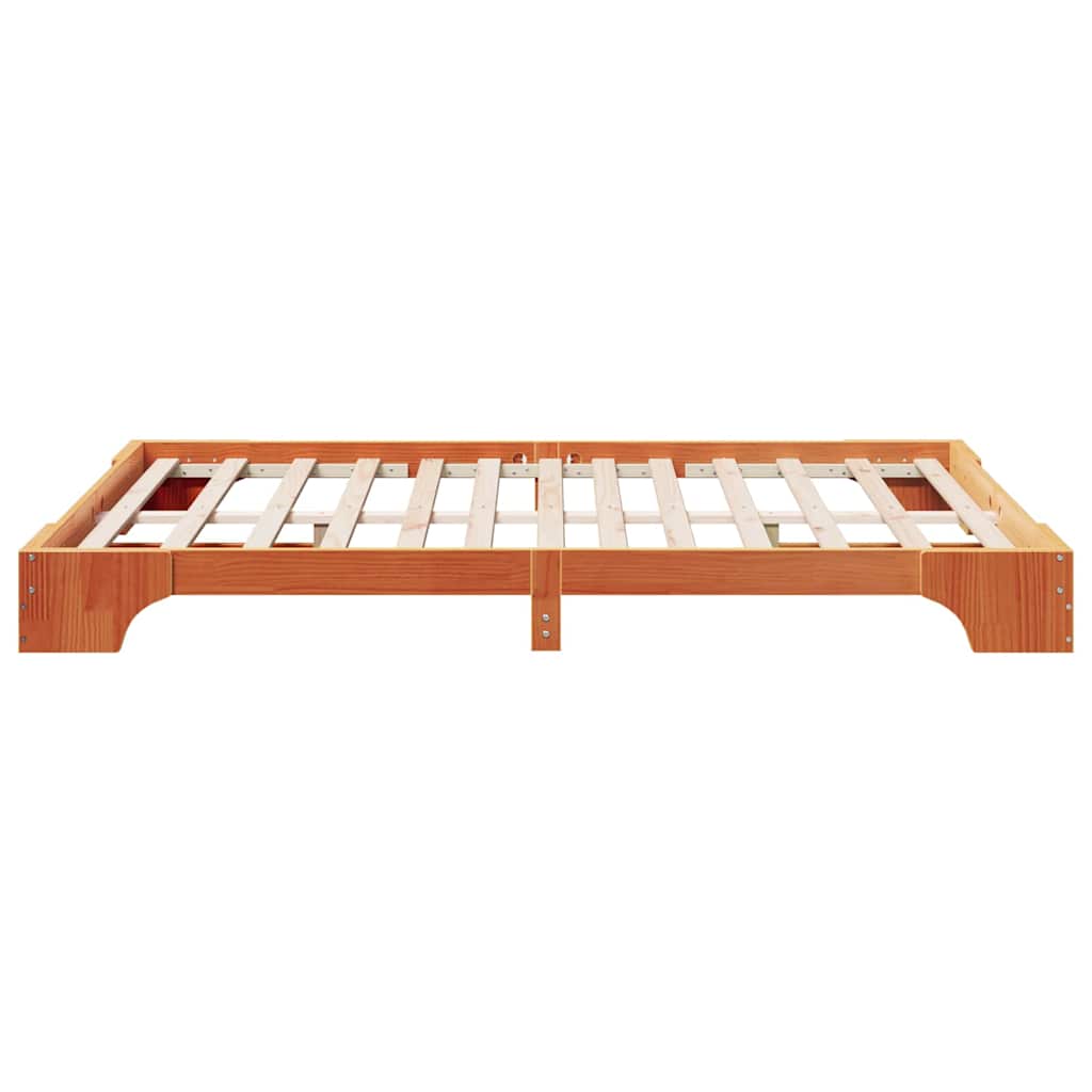 Sengestel Voks brun 140 x 200 cm Massiv fyrretræ