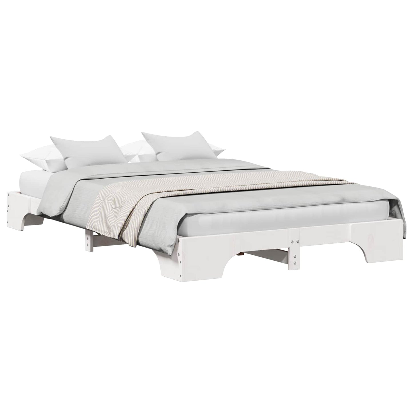 Sengestel Hvid 120 x 200 cm Massiv fyrretræ