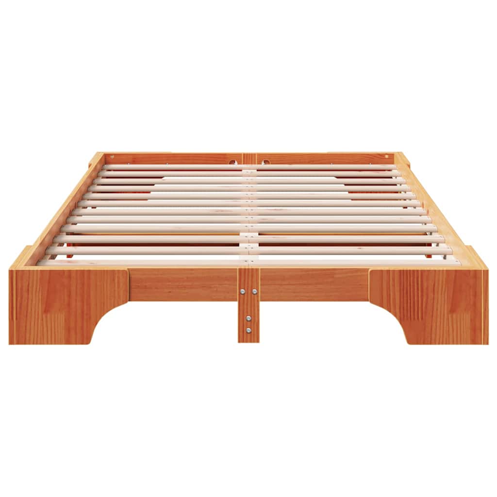 Sengestel Voks brun 120 x 200 cm Massiv fyrretræ