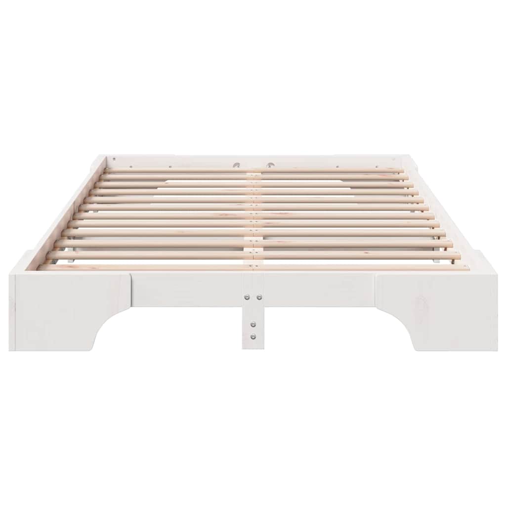 Sengestel Hvid 140 x 190 cm Massiv fyrretræ
